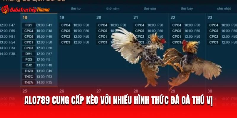 Alo789 cung cấp kèo với nhiều hình thức đá gà thú vị